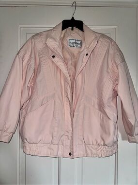 Vintage Women's Light Pink Bomber Jacket